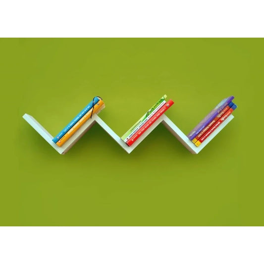 White Retro W-Shaped Floating Wall Shelf | P253