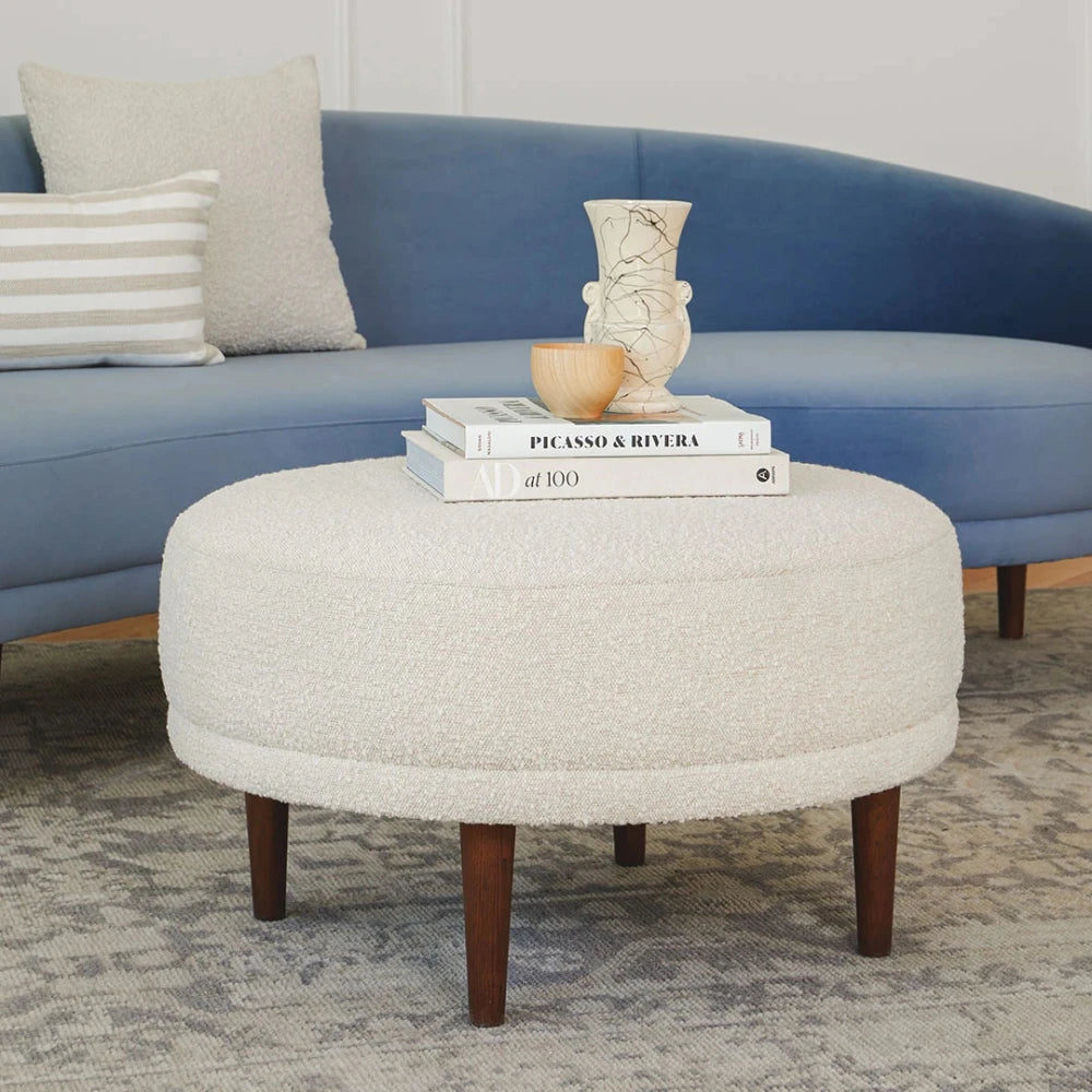 PAPPY Round Ottoman – Soft Bouclé Finish | P156