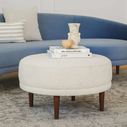 PAPPY Round Ottoman – Soft Bouclé Finish | P156