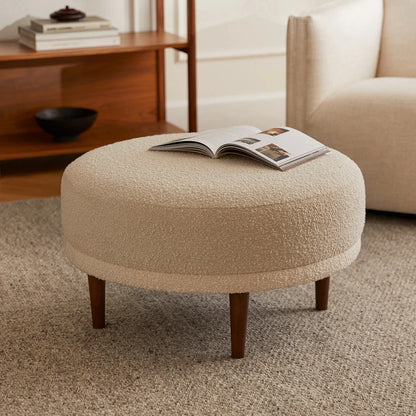 PAPPY Round Ottoman – Soft Bouclé Finish | P156