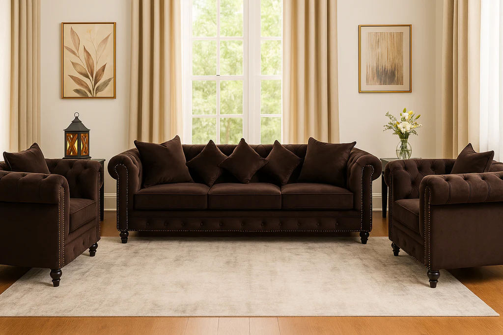 Signature Comfort Sofa Set – Solid Wood Frame | P108