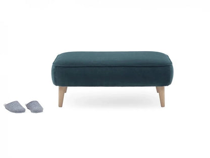Velvet Upholstered Deep Blue Ottoman | P166