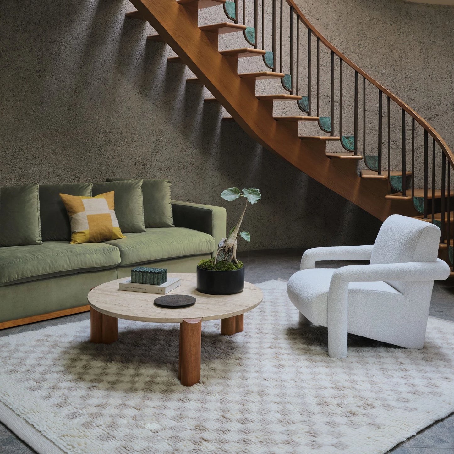 Earth Meets Elegance – Natural Stone Round Table by Musa Furnitures | P190