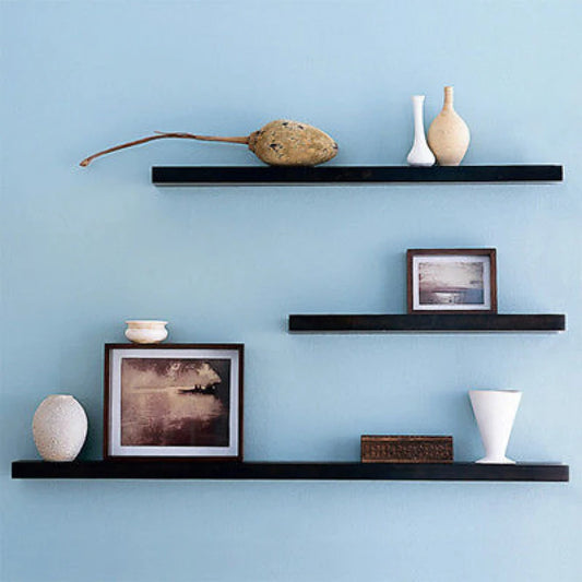 Black Floating Wall Shelves (Set of 3) | Modern DIY Wooden Shelves | P255