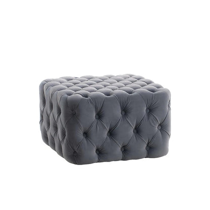 MARAIS Tufted Ottoman – Dark Grey Square Elegance | P155