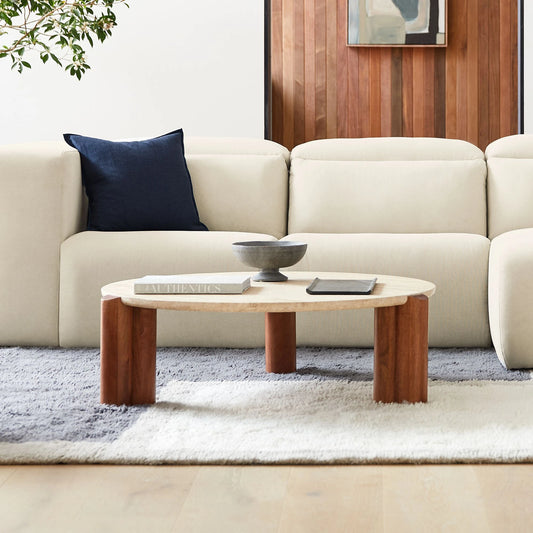 Earth Meets Elegance – Natural Stone Round Table by Musa Furnitures | P190