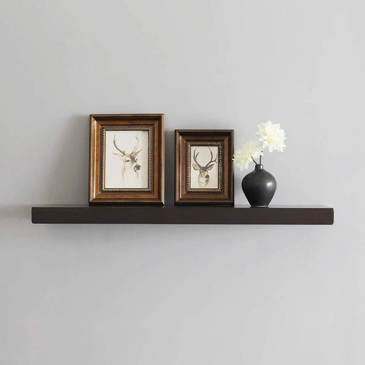 Dark Brown Floating Wall Shelf | Double Thickness Wooden Shelf | P256