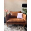 Brown Leatherite Wide Arm Sofa Chair – Cozy Lounge Seating by Musa Furniture | P188