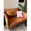 Brown Leatherite Wide Arm Sofa Chair – Cozy Lounge Seating by Musa Furniture | P188