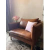 Brown Leatherite Wide Arm Sofa Chair – Cozy Lounge Seating by Musa Furniture | P188